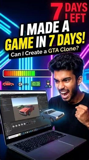 I Made a GTA Clone in 7 DAYS! 😱 | Unity Game Dev. (Part :-1) #shorts