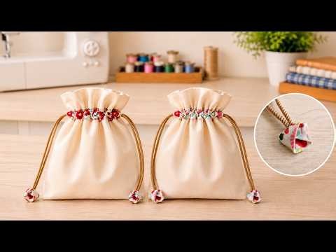 10-Minute Sewing Project | Super Easy DIY Drawstring Pouch