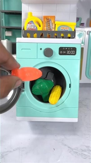 Oddly Satisfying Veggie Washing Machine ASMR 🥦🥕🌽 | Relaxing Toy Sounds #asmr #washingmachine