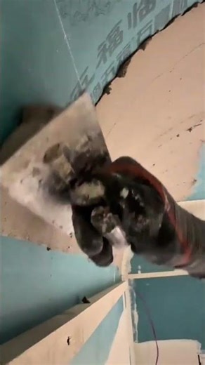 building interior wall and installing curved gypsum board for renovation project construction work