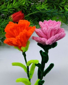 Wonderful stick flower making very easy tutorial at home - Home decoarting ideas with pipe cleaner stick flower #decor #handmade #flowers | Origami Art & Crafts