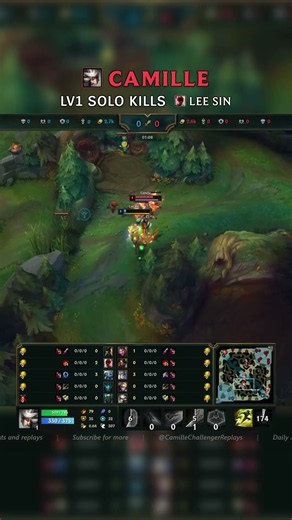 Camille LV1 SOLO KILLS Lee Sin | KR Master Patch 26.18 #shorts