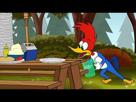 Who's Stealing Woody Woodpecker's Food?! | Woody Woodpecker | Cartoons in Portuguese