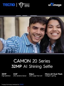 The TECNO Camon 20 Series boasts a 32MP AI Shining Selfie Camera for stunning self-portraits. It also features a Dual Micro-slit Flashlight that intelligently illuminates the darkest of moments. Shop now on Amazon and your nearest retail outlets. Link - https://www.amazon.in/dp/B0C5M1Y9V3 #TECNO #TECNOCamon20 #KeepLovingKeepLiving | Tecno Mobile India
