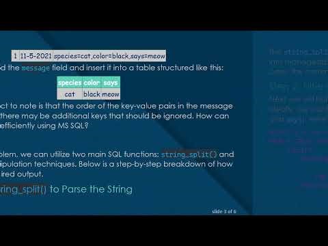 Transform a Delimited String with Key-Value Pairs into a Table in MS SQL