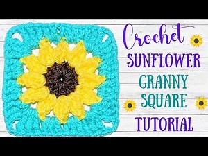 How To Do A Sunflower Granny Square Tutorial For Beginners | DIY Crochet Granny Square