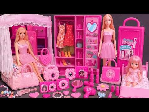 12 Minutes Satisfying with Unboxing Barbie Doll Pink Bedroom,Kitchen Collection Review Toys | ASMR 8
