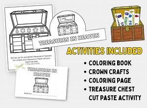 Stored up Treasures in Heaven, Printable Faith Sunday School Crafts, Kids Bible Study, Church Activity, VBS, St Patricks Day Bible Lesson - Etsy