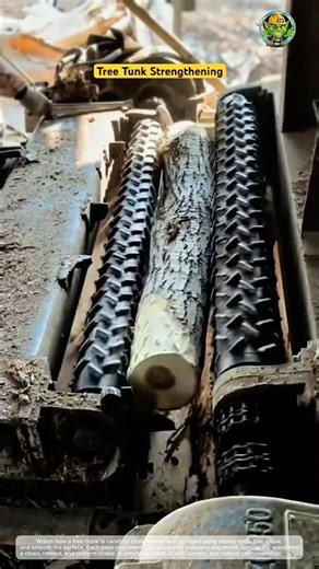 Tree Trunk Straightening and Smoothing Process 🌳✨