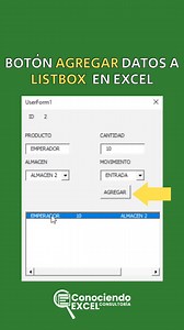 Para los que estan empezando a programar formularios con LISTBOX, aquí te dejo Cómo crear Boton para Agregar Datos a una lista en Excel (listbox) ✅👇 | Conociendo Excel