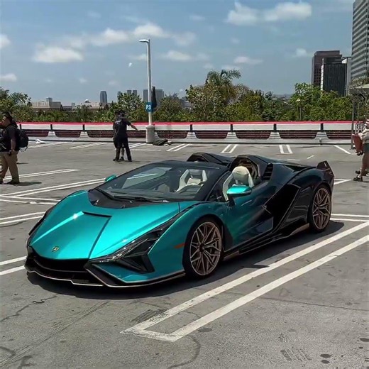 Neon Blue Lamborghini 💙🔥 Night Drive