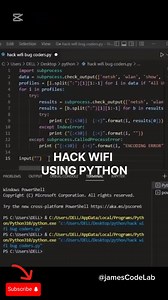 8.5K views · 103 reactions | Hacking Wifi password using Python  | James Code Lab | Facebook