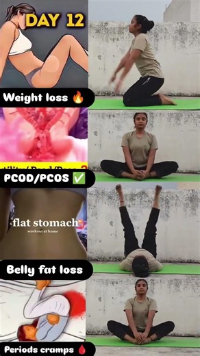 Simple Exercises for Healthy & Fit body 🔥#weightlosstransformation #bellyfatworkout #fitness #fyp