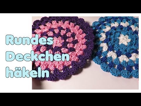 Rundes Deckchen häkeln, mit Farbwechsel und verhäkeln von Restfäden