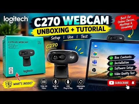 Logitech C270 Webcam Review & Install Tutorial | Video Testing With Dell 💻 #Logitech 