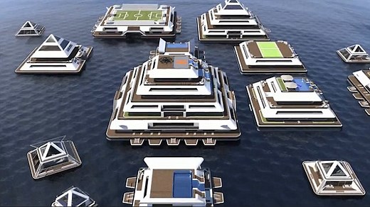 The FLOATING city made up of solar-powered £350,000 pyramids