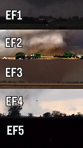 EF1 to EF5 tornadoes I’ve documented #stormchaser #weather #tornadoes The Enhanced Fujita Scale rates tornadoes based on the damage left behind. EF0 65-85mph minor damage EF1 86-110mph moderate damage EF2 111-135mph extensive damage EF3 136-165mph severe damage EF4 166-200mph extreme damage EF5 200 mph complete destruction Examples used : 2015 Krum TX EF1 2025 Morton TX EF2 2024 Hawley TX EF3 2024 Greenfield IA EF4 2025 Enderlin ND EF5 | Jason Weingart