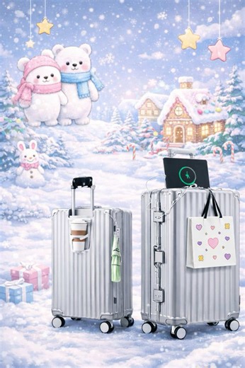 神キャリーケース手に入れた✨ 機能性、普通に優秀すぎる。 ✔大容量＆仕切りたっぷりで整理ラク ✔ 取っ手がスマホホルダー📱 待ち時間に推し見放題 ✔ ドリンクホルダー＆サイドフック付き 移動中も両手フリー ✔ ダイヤル式ロックで鍵いらず ✔ USBポート搭載でスマホ充電OK 👇動画上のリンクからチェックしてみてね！ #キャリーケース #スーツケース #旅行アイテム #便利グッズ #神アイテム