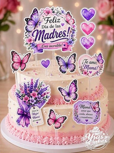 Create a beautiful Mother’s Day cake topper #printable #cake #caketoppers #etsy #mothersday #topper