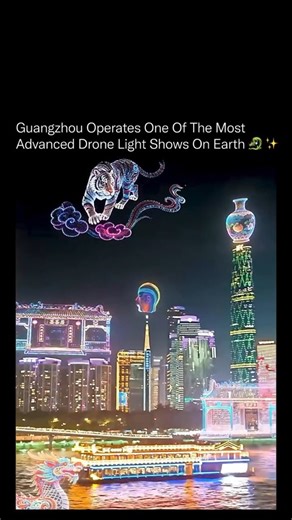 Next Gen Neurons on Instagram: "Coordinating thousands of flying robots in midair without collisions, delays, or drift is one of the hardest problems in modern engineering. ⚡🤖 This concept of Guangzhou’s drone light show operates at a scale and precision few cities on Earth can match. Each drone is GPS-positioned down to centimeters and synchronized within milliseconds, functioning as part of a real-time autonomous swarm. Instead of fireworks, this system relies on distributed computing, swarm 