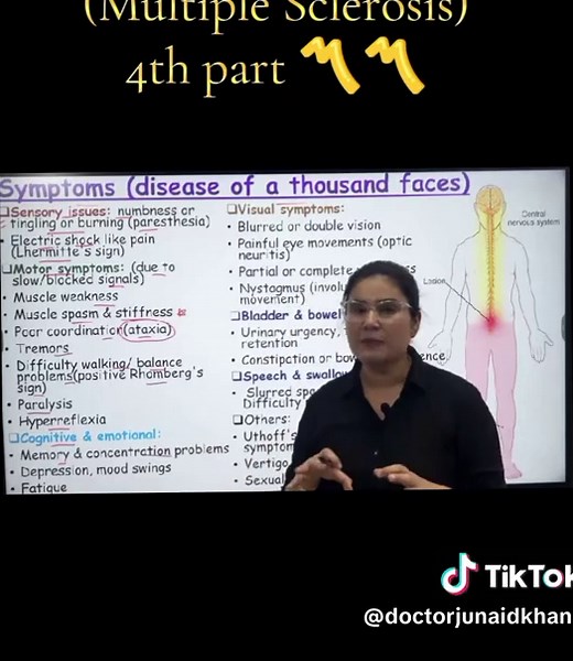 Today is Topic (Multiple Sclerosis) 4th part 〽️〽️@doctor Junaid khan55 @doctor Junaid khan55 @doctor Junaid khan55 #🌡️🏥💉😷🤒🤕💉🏥🌡️💊💊💊 #forstudents #nursingstudent #medical #universitystudent
