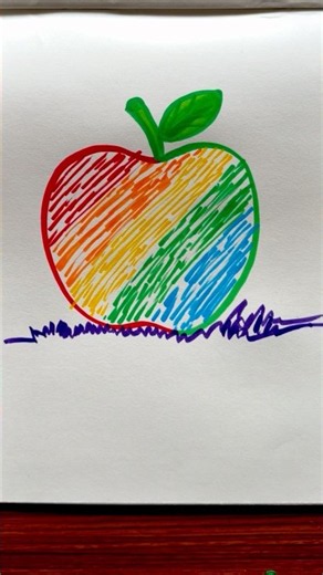 Easy Apple Drawing for Kids #shorts #youtubekids #youtubeshorts #satisfying #art #kidsshorts #diy
