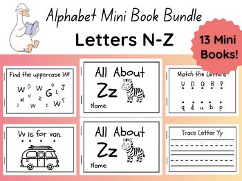 Alphabet Mini Books N-Z Bundle | Printable Preschool & Kindergarten Activity