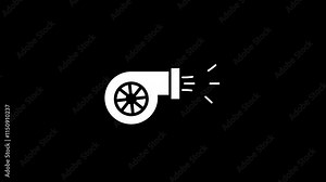 Turbocharger icon and Turbo sign, simple logotype high power engine concept .
