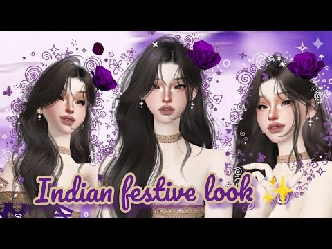 Indian festive look ✨💜 || Zepeto Face Tutorial || pro n non pro ||