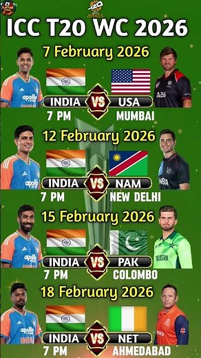 BREAKING: India’s T20 World Cup 2026 All Matches | Official Dates & Venues #shorts