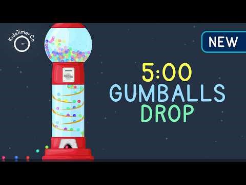 5 Min Gumball Machine Countdown! ✨🔴🍬 Fun Visual Timer for Kids