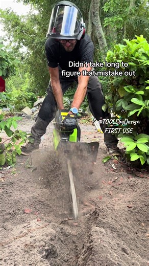 When you are just too excited to use a new tool...you forget to drop the face shield. GeoRipper don't lie...it's like an angry gopher on steroids. It's badass! Wait for the full project video...you will see. Remember...PPE up..or down in this case. I lost focus and forgot to drop the face shield. @GeoRipper sent this 20