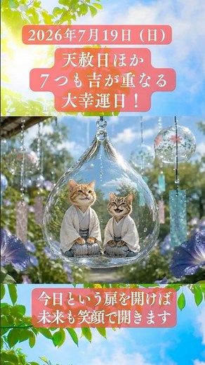 【7月19日（日）】今年唯一！7つの吉日が重なる最上の開運日｜天赦日・一粒万倍日・大安 #暦 #今日は何の日 #天赦日 #一粒万倍日 #大安 #開運