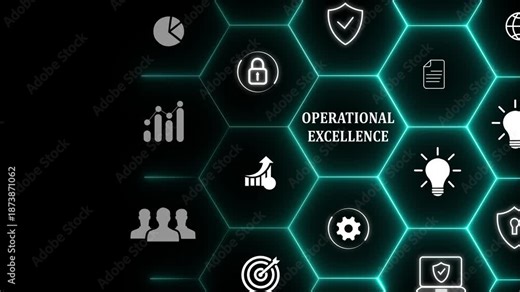 Operational excellence concept. Productivity with excellence process. Industrial management in efficiency and efficient process. Lean cost and productivity growth. Process of continuous improvement.4k