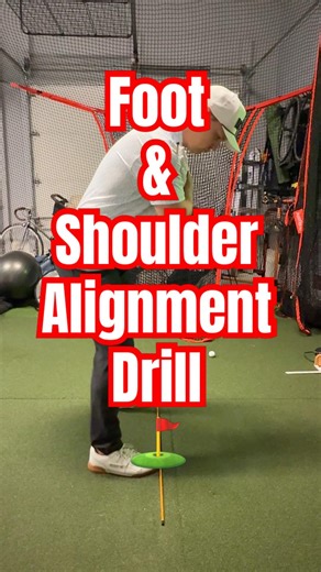 Foot & Shoulder Alignment Drill!⛳️ #golf #shorts #golflesson #golfdrill #golftip #howto #youtubegolf