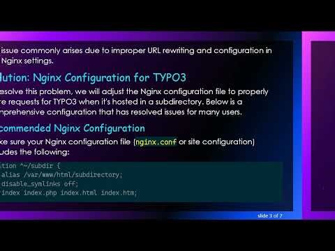 Setting Up Nginx for a TYPO3 Website in a Subdirectory