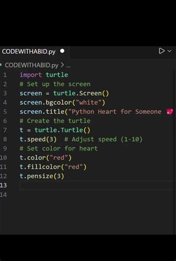 Python Made a Heart 💖😳 | Turtle Graphics Magic | Send This to Someone Special #Python #Shorts