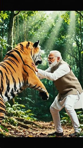 modi ji vs tiger. #modi #tiger