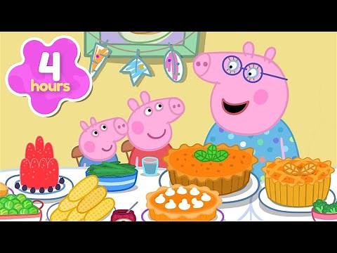 Peppa Celebrates THANKSGIVING 🍽️ Aunt Dottie Comes to Visit! 💙 Peppa Pig Full Episodes | 4 Hours