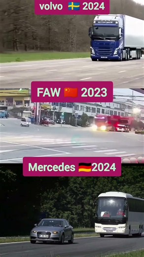 Volvo 2024 VS FAW 2023 VS Mercedes 2024: Emergency Brake Test! 🚨