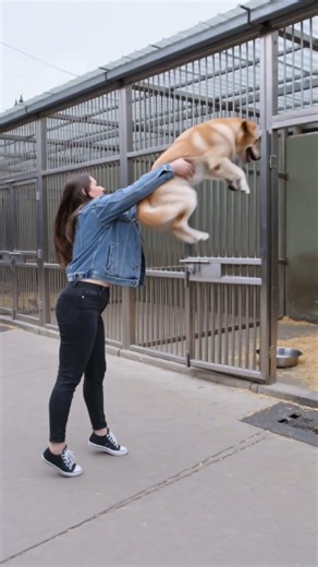 Crazy woman throws away her dog