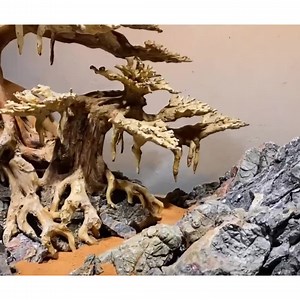 Aquarium Driftwood Bonsai Tree Handcrafted Wood and Stone Aquascape Moss Tree Mountain Layout for Fish Tank Decor - Etsy