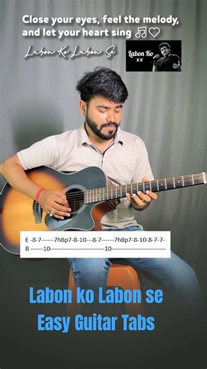 Labon Ko Labon Pe - K.K - Easy Guitar Tabs #shorts #kk #guitar #labonkolabonpe #music