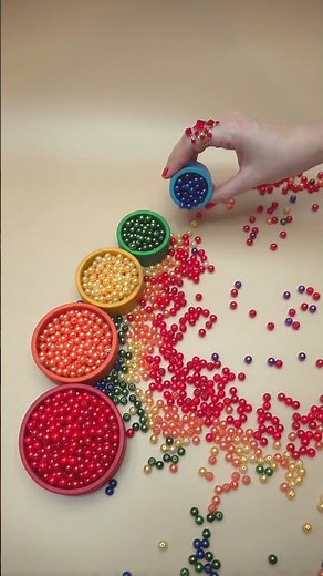Rainbow Pears Bead Waterfall🌈✨ #asmr #beads #dominomarble