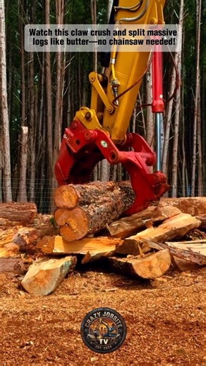 This Machine DESTROYS Logs in Seconds! Satisfying Wood Power 😳 #Logging #HeavyEquipment #Satisfying