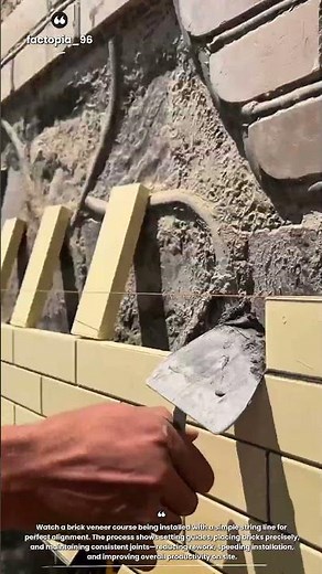 Precision Brick Veneer Installation Using String Line Technique | Clean, Fast & Accurate Masonry 11❤