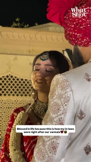 Mapsor Experiential Weddings on Instagram: "When love is doubled with the blessing of in-laws right after the varmala✨ Moments like these remind us why weddings are truly magical - it’s not just two souls coming together, but two families becoming one ❤️ Wedding planners @mapsorexperientialweddings Bride & Groom @rupalimohindra @divyansh_rupali #blessedwithlove #varmalavibes #familyforever #mapsorexperienceweddings #mapsorweddings"