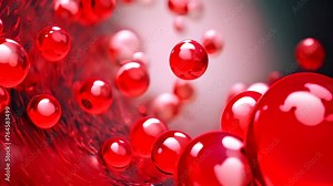 3d render of red blood cells in high detail with depth of field, Erythrocytes in motion, creating a sense of dynamic, blood, AI Generated