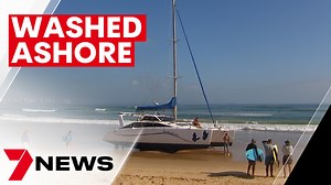 A catamaran has washed ashore at Mooloolaba Beach after a series of unfortunate events during the course of Sunday night. Beachgoers were shocked to see the boat washed up on the sand, a rare sight to see on their morning walk. 7NEWS at 6pm. More local news: 7news.com.au/news/sunshine-coast #7NEWS | 7NEWS Sunshine Coast