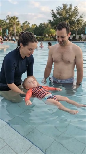 Baby’s Adorable Back-Float Practice! 💦